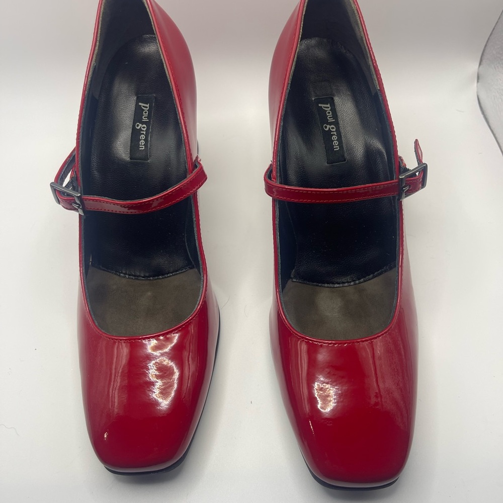 Paul Green Red Patent Mary Jane Heels